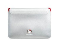 Capa Hello Kitty PU com logotipo met�lico para laptop de 14" - prata