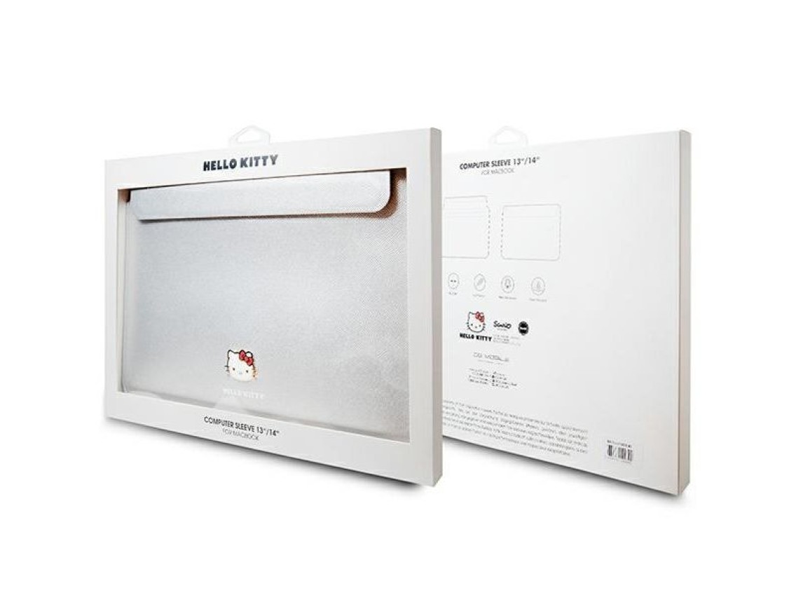 Hello Kitty PU Metal Logo case for a 14" laptop - silver