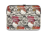 Capa Hello Kitty PU com logotipo met�lico para laptop de 14" - bege