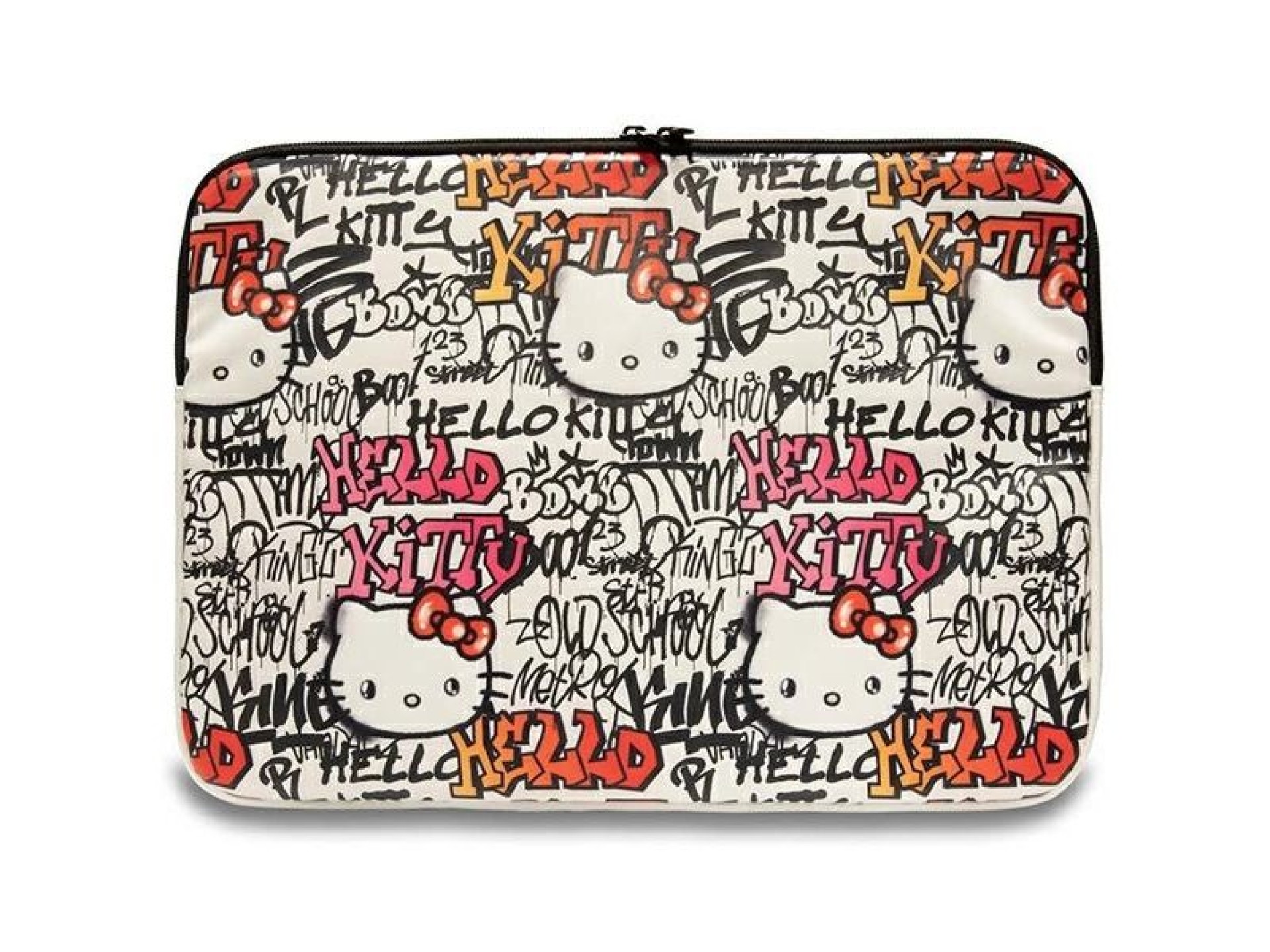 Capa Hello Kitty PU com logotipo metálico para laptop de 14
