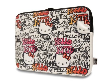 Capa Hello Kitty PU com logotipo metálico para laptop de 14" - bege Capa Hello Kitty PU com logotipo metálico para laptop de 14" - bege