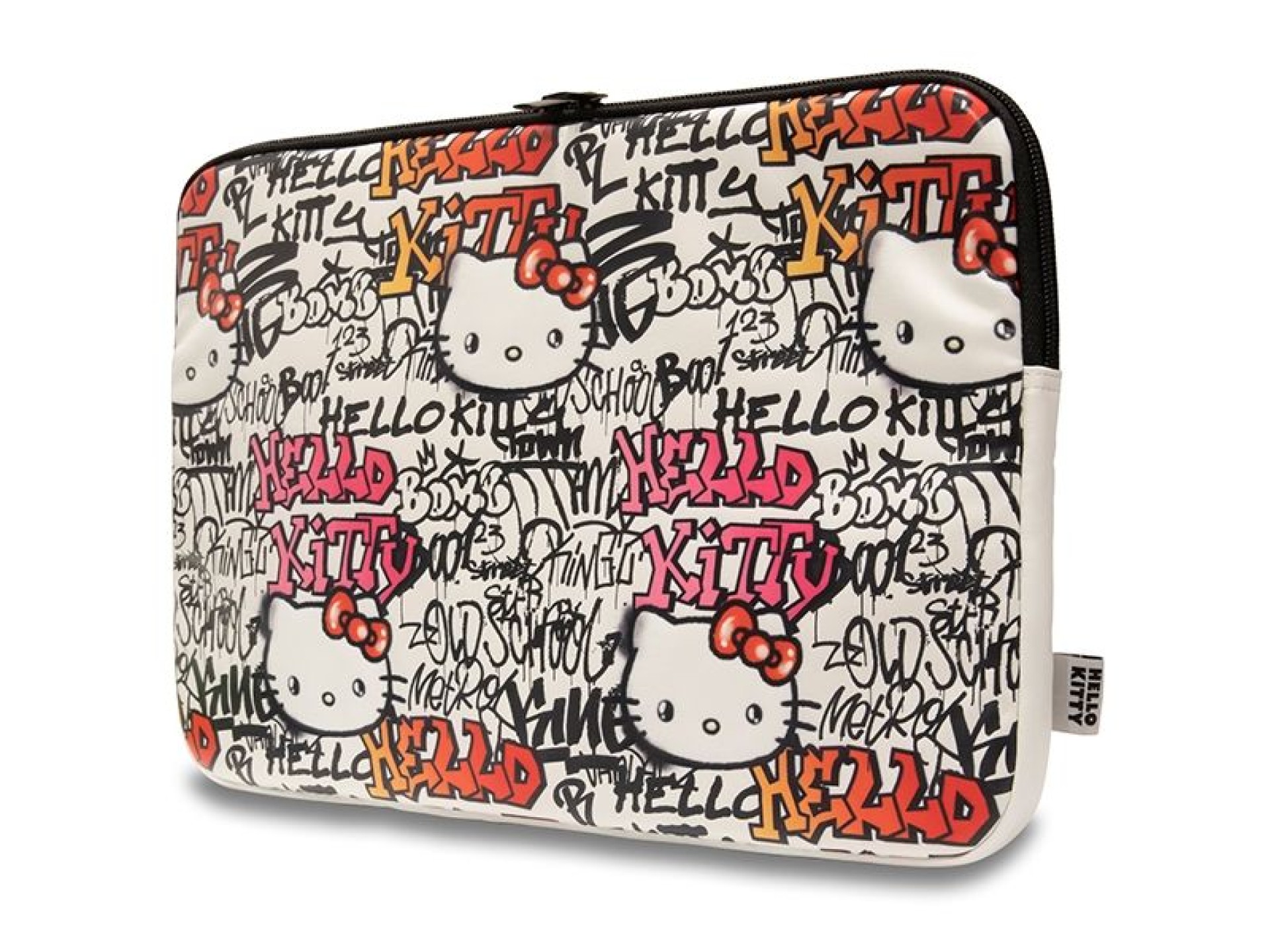 Capa Hello Kitty PU com logotipo metálico para laptop de 14