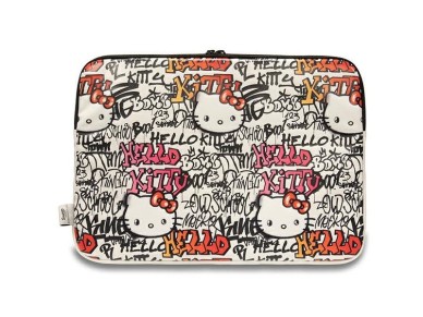 Capa Hello Kitty PU com logotipo metálico para laptop de 14" - bege Capa Hello Kitty PU com logotipo metálico para laptop de 14" - bege