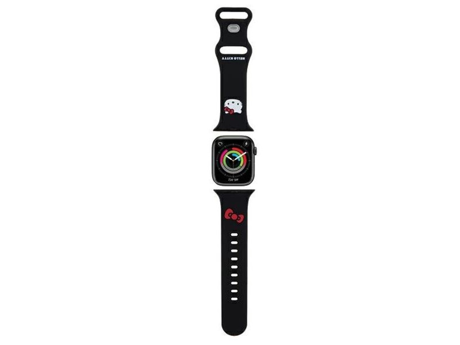 Pulseira de silicone Hello Kitty com formato de cabeça de gatinho para Apple Watch 38/40/41mm - pret