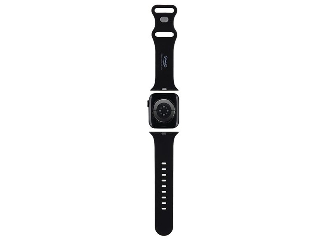 Pulseira de silicone Hello Kitty com formato de cabeça de gatinho para Apple Watch 38/40/41mm - pret