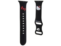 Pulseira de silicone Hello Kitty com formato de cabeça de gatinho para Apple Watch 38/40/41mm - pret Pulseira de silicone Hello Kitty com formato de cabeça de gatinho para Apple Watch 38/40/41mm - pret