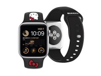 Pulseira de silicone Hello Kitty com formato de cabeça de gatinho para Apple Watch 38/40/41mm - pret Pulseira de silicone Hello Kitty com formato de cabeça de gatinho para Apple Watch 38/40/41mm - pret