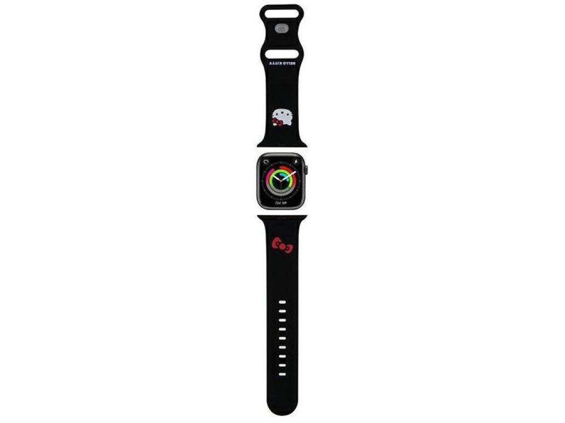Correa de silicona Hello Kitty con forma de cabeza de gatito para Apple Watch de 42/44/45/49 mm - Ne