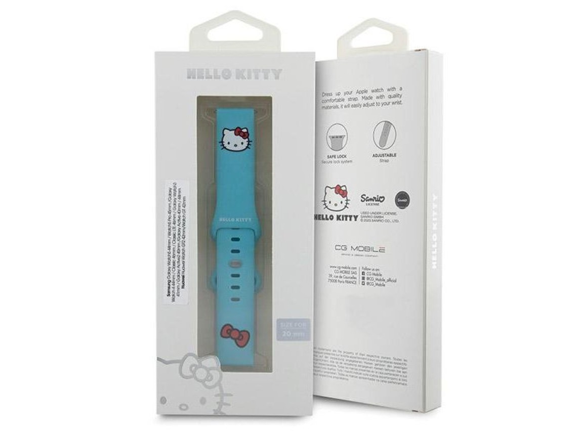 Correa de silicona para la cabeza de Hello Kitty, universal, 20 mm - azul