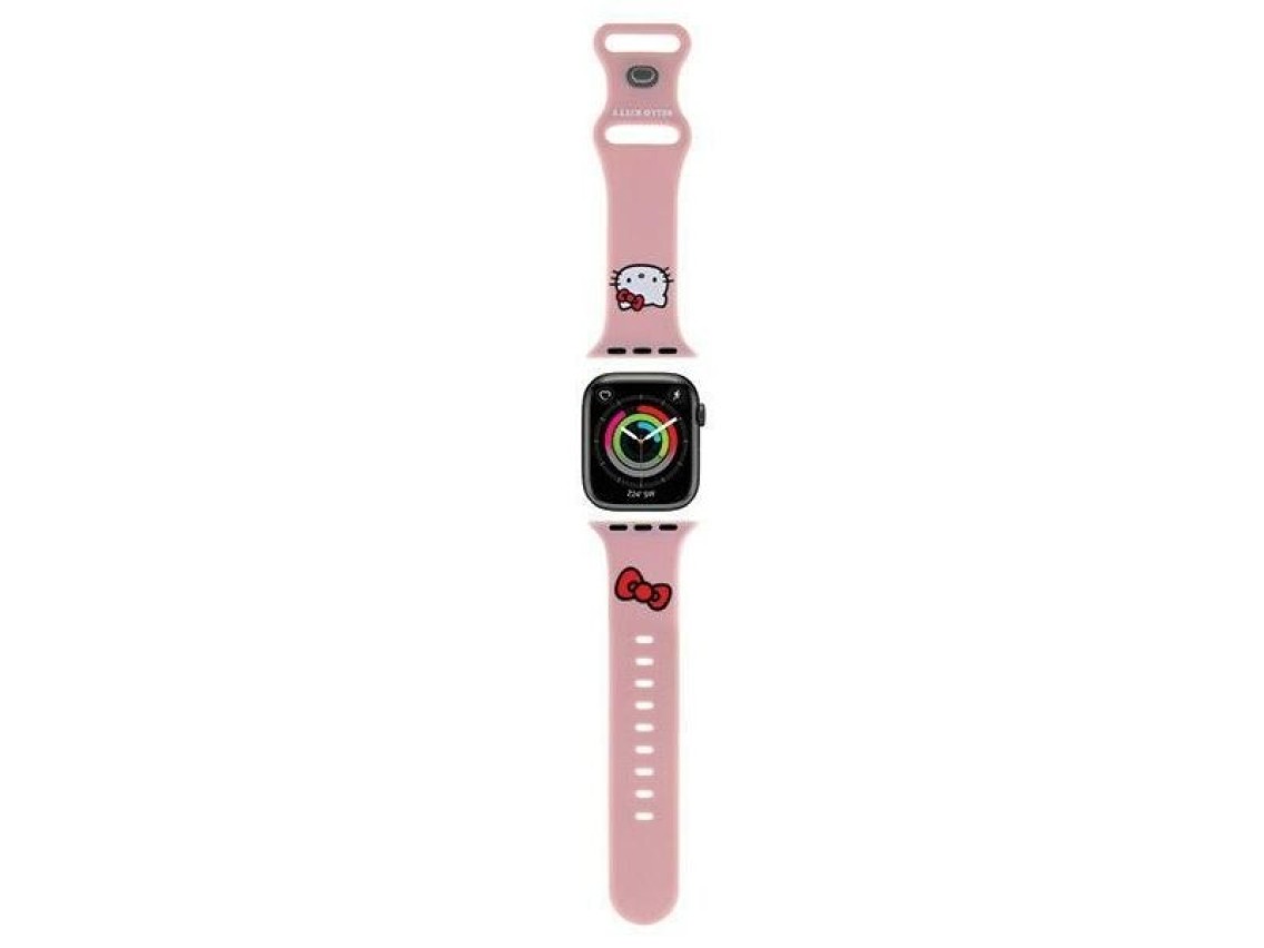 Pulseira de silicone Hello Kitty para Apple Watch 42/44/45/49mm - Rosa