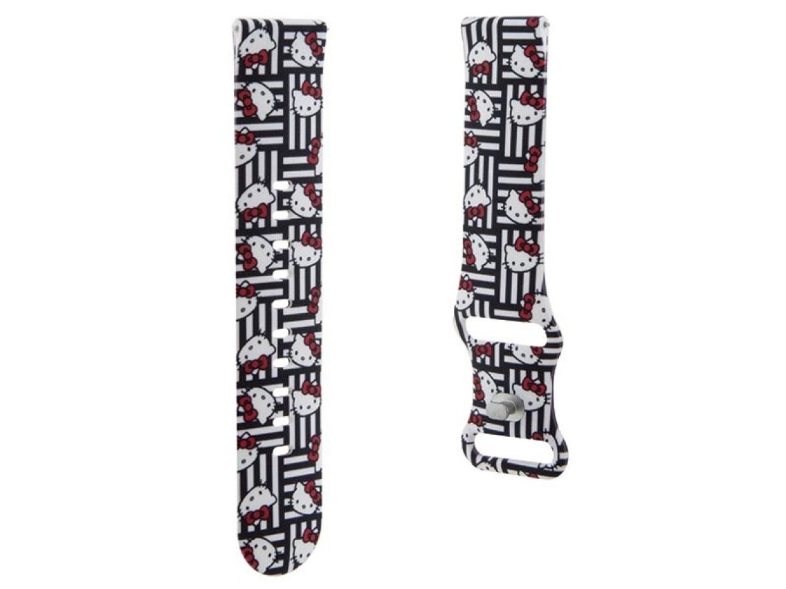 Hello Kitty Silicone Heads & Stripes universal 22mm - black