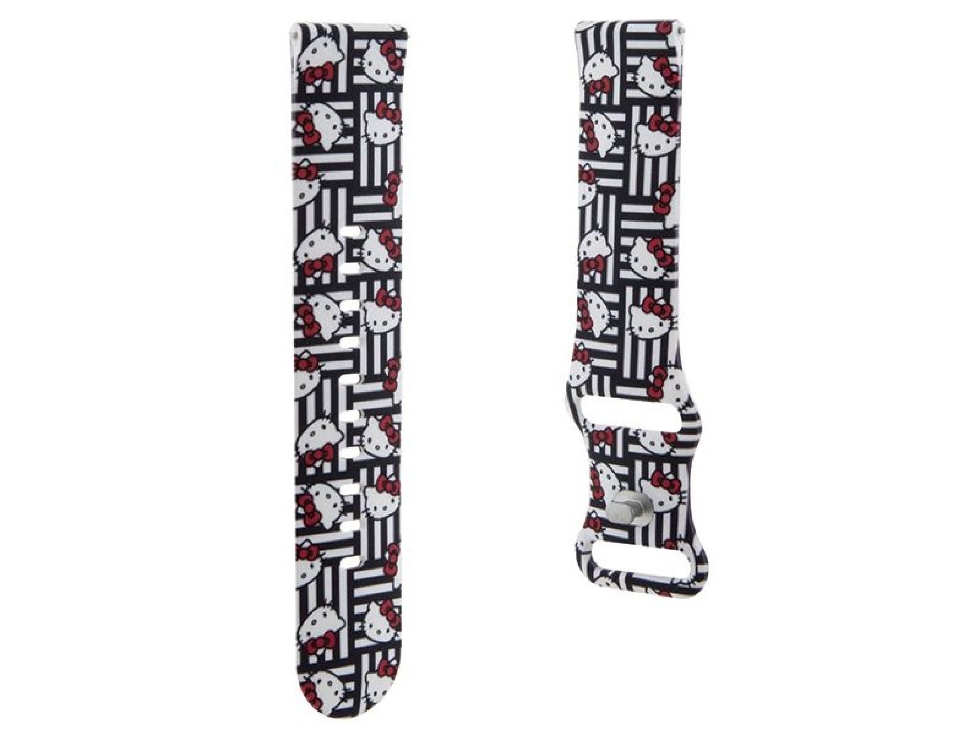 Hello Kitty Silicone Heads & Stripes universal 22mm - black