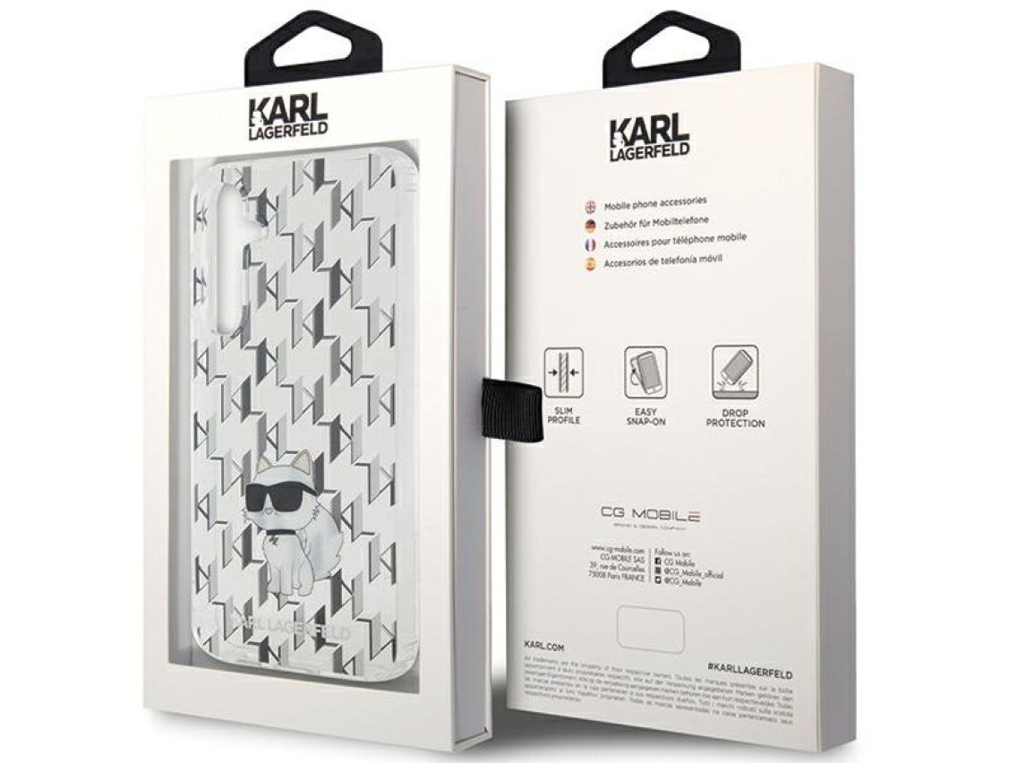 Karl Lagerfeld KLHCS23FEHNCMKLT S23 FE S711 capa dura transparente Monograma Choupette