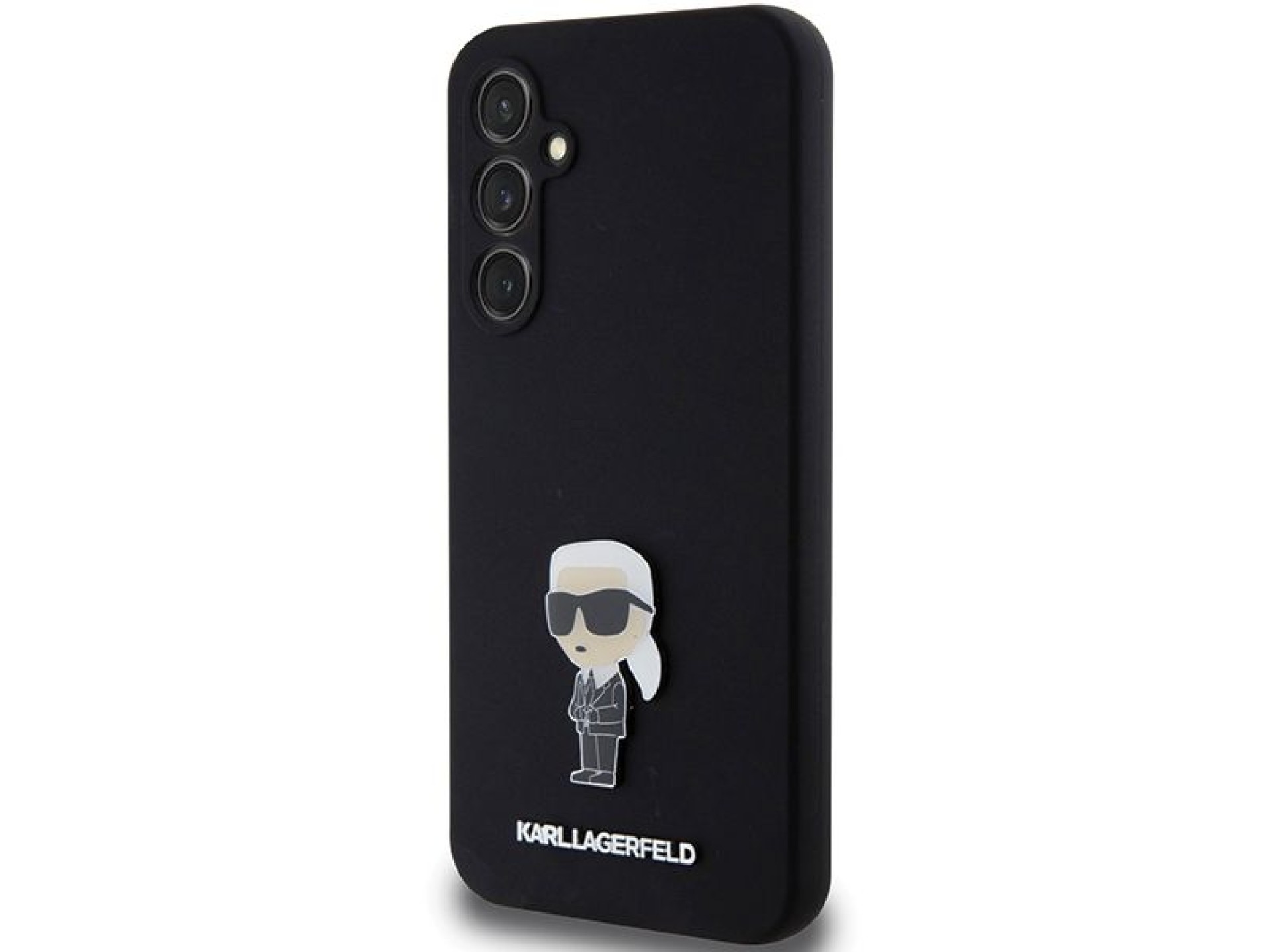 Capa de silicone Karl Lagerfeld Ikonik com pino metálico para Samsung Galaxy S23 FE - preta