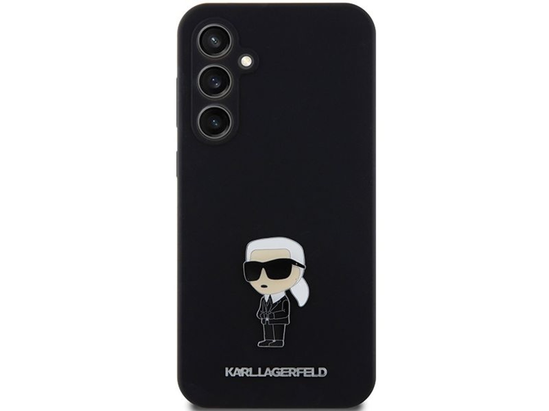 Capa de silicone Karl Lagerfeld Ikonik com pino metálico para Samsung Galaxy S23 FE - preta
