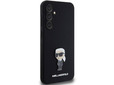 Funda de silicona Karl Lagerfeld Ikonik con pasador met�lico para Samsung Galaxy S23 FE - negra
