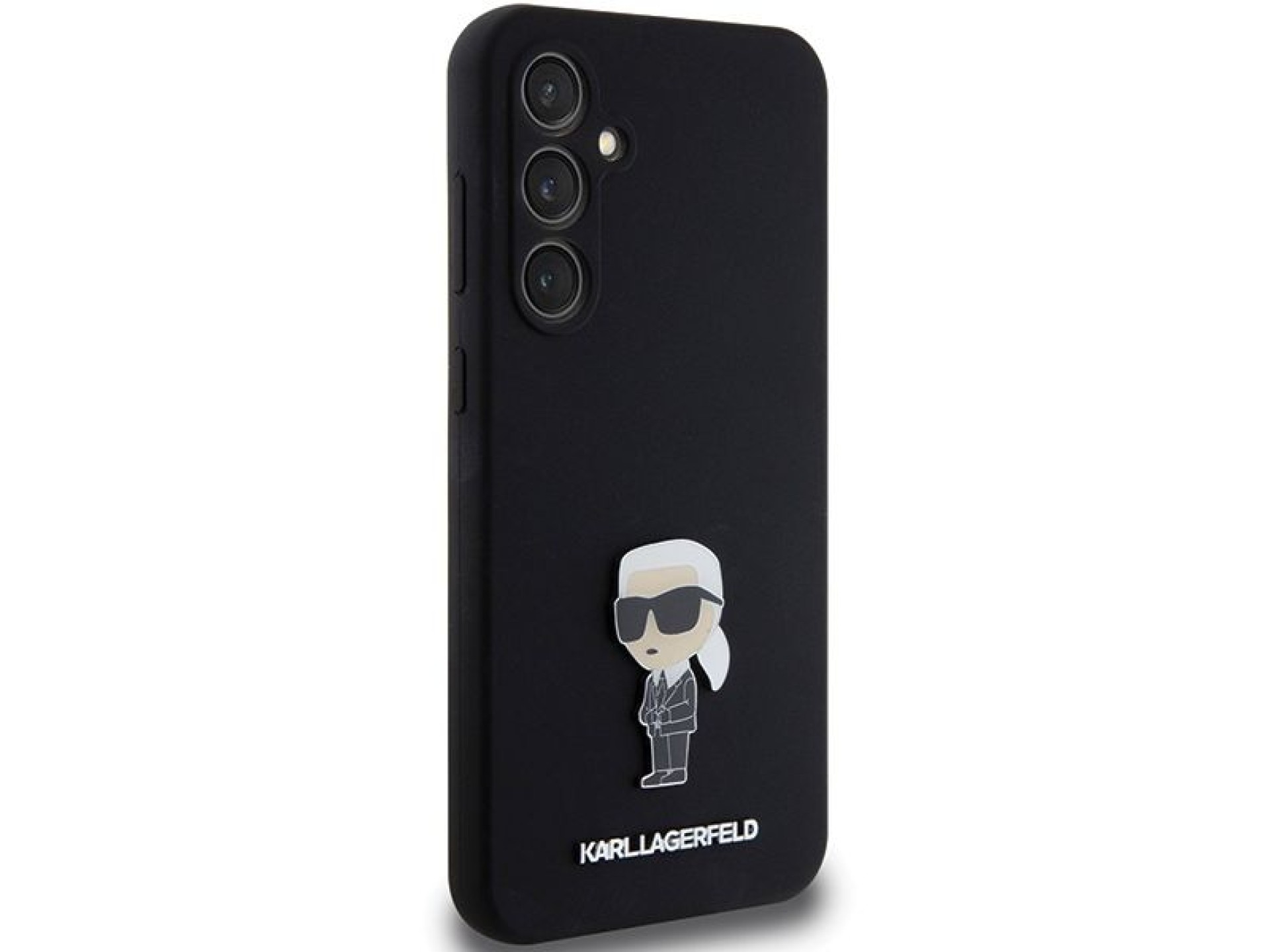 Capa de silicone Karl Lagerfeld Ikonik com pino metálico para Samsung Galaxy S23 FE - preta