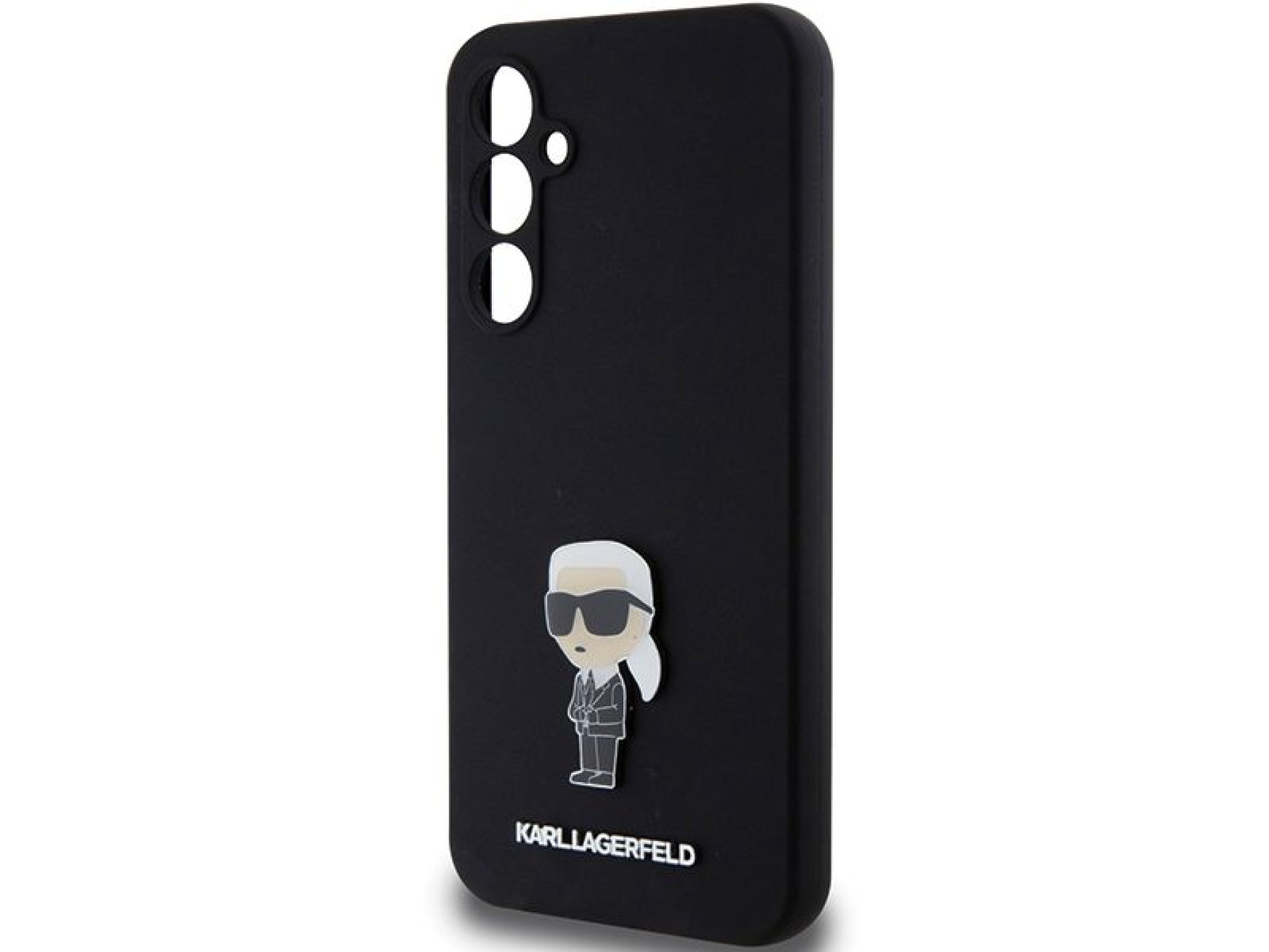 Capa de silicone Karl Lagerfeld Ikonik com pino metálico para Samsung Galaxy S23 FE - preta