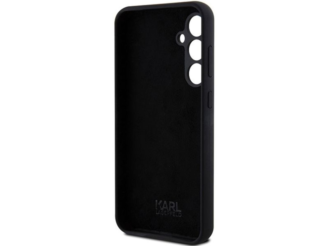 Capa de silicone Karl Lagerfeld Ikonik com pino metálico para Samsung Galaxy S23 FE - preta
