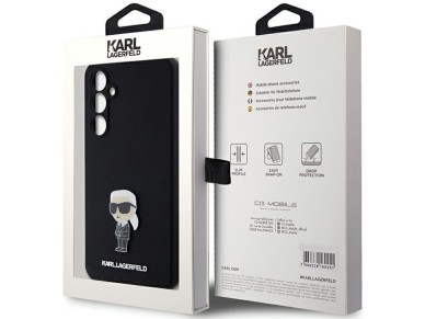 Funda de silicona Karl Lagerfeld Ikonik con pasador met�lico para Samsung Galaxy S23 FE - negra