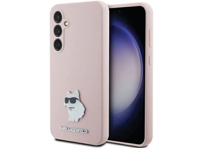 Karl Lagerfeld Silicone Choupette Metal Pin case for Samsung Galaxy S23 FE - pink Karl Lagerfeld Silicone Choupette Metal Pin case for Samsung Galaxy S23 FE - pink