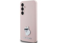 Capa de silicone Karl Lagerfeld Choupette com alfinete de metal para Samsung Galaxy S23 FE - rosa Capa de silicone Karl Lagerfeld Choupette com alfinete de metal para Samsung Galaxy S23 FE - rosa