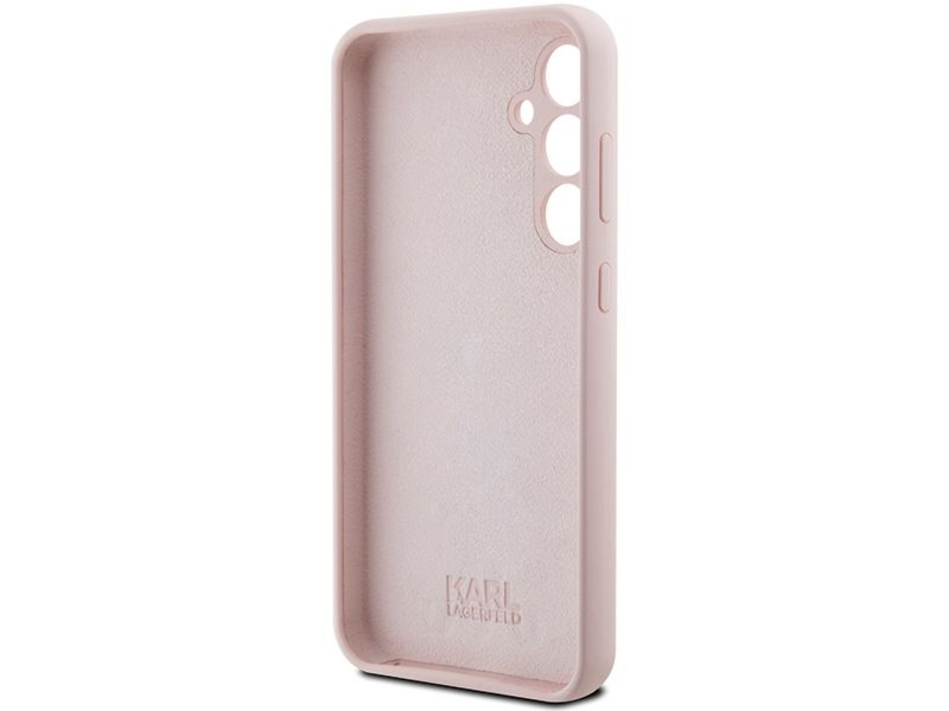 Capa de silicone Karl Lagerfeld Choupette com alfinete de metal para Samsung Galaxy S23 FE - rosa
