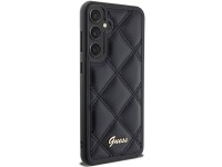 Guess GUHCS23FEPSQSQSK S23 FE S711 estojo rígido preto/preto com logotipo metálico acolchoado Guess GUHCS23FEPSQSQSK S23 FE S711 estojo rígido preto/preto com logotipo metálico acolchoado