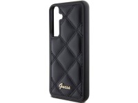 Guess GUHCS23FEPSQSQSK S23 FE S711 estojo rígido preto/preto com logotipo metálico acolchoado Guess GUHCS23FEPSQSQSK S23 FE S711 estojo rígido preto/preto com logotipo metálico acolchoado