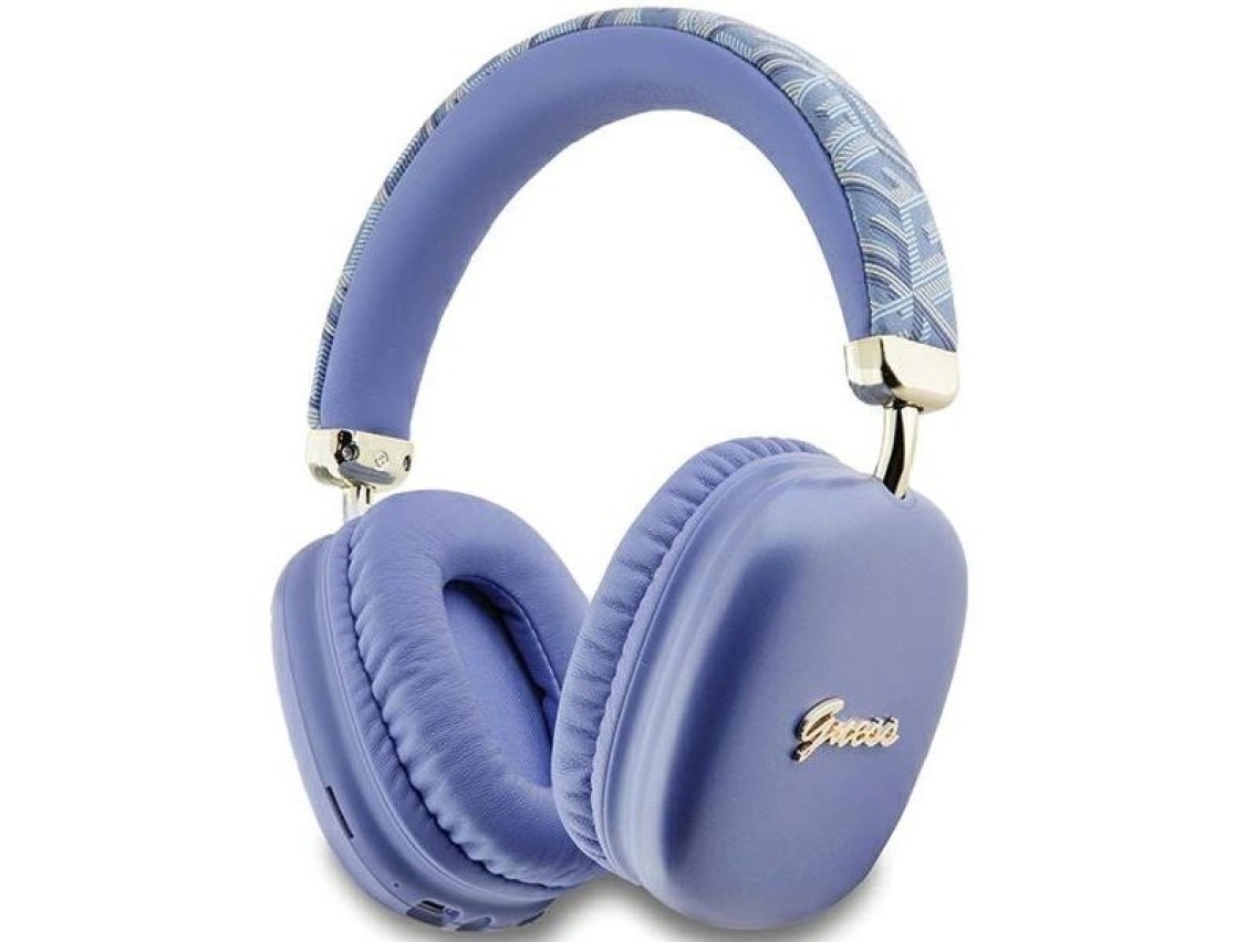 Guess GCube Metallic Script Logo Headphones - Purple