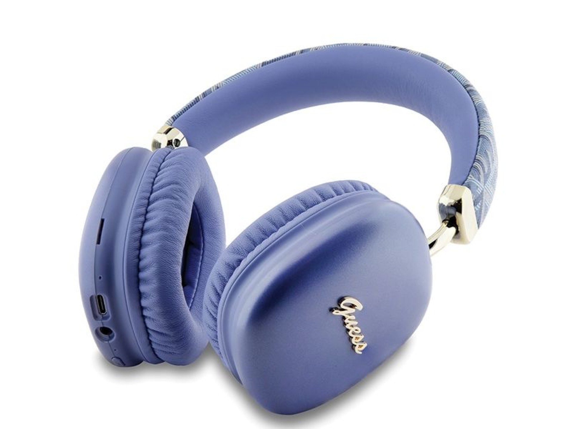 Guess GCube Metallic Script Logo Headphones - Purple