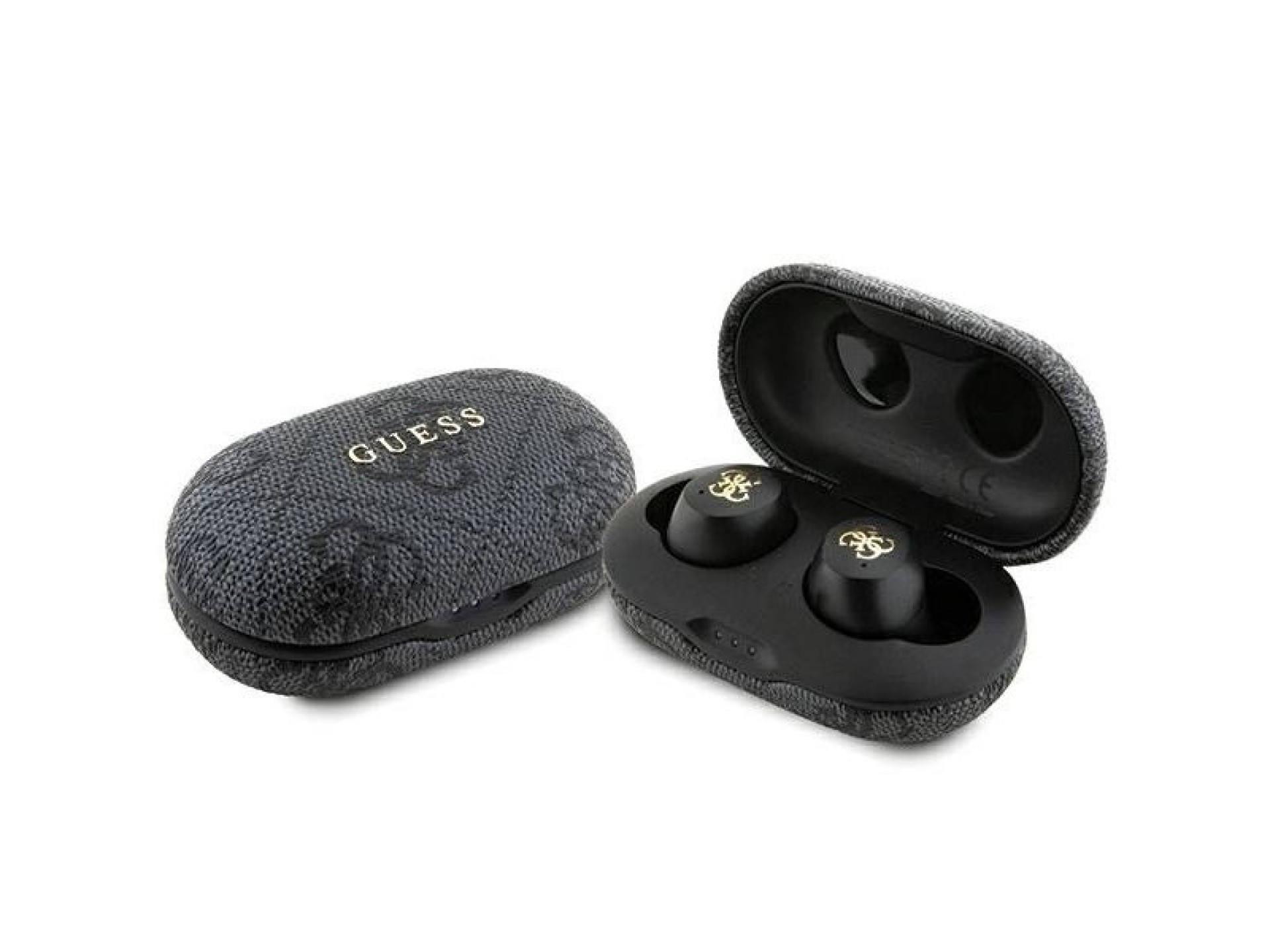 Guess 4G Metal TWS Headphones with ENC Charging Station - Black