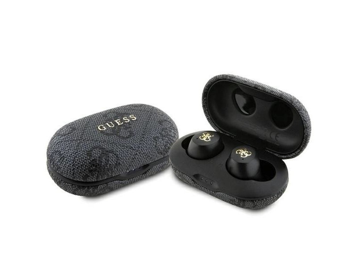 Guess 4G Metal TWS Headphones with ENC Charging Station - Black