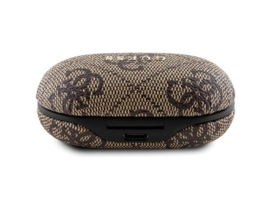 Fones de ouvido Bluetooth TWS Guess 4G Metal com base de carregamento ENC - marrom