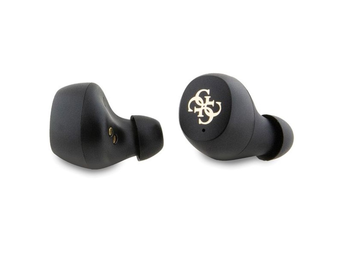 Fones de ouvido Bluetooth TWS Guess 4G Metal com base de carregamento ENC - marrom