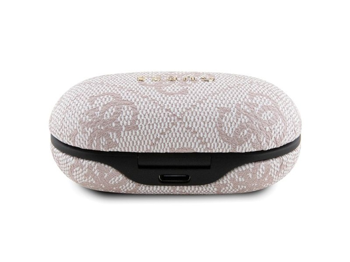 Auriculares Bluetooth TWS Guess 4G Metal con base de carga ENC - rosa