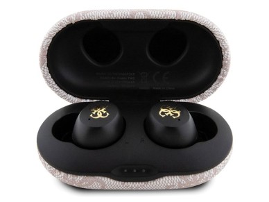 Auriculares Bluetooth TWS Guess 4G Metal con base de carga ENC - rosa Auriculares Bluetooth TWS Guess 4G Metal con base de carga ENC - rosa