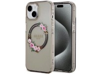 Funda Guess IML Flowers Wreath MagSafe para iPhone 15 / 14 / 13 - negra Funda Guess IML Flowers Wreath MagSafe para iPhone 15 / 14 / 13 - negra