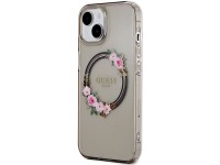 Funda Guess IML Flowers Wreath MagSafe para iPhone 15 / 14 / 13 - negra Funda Guess IML Flowers Wreath MagSafe para iPhone 15 / 14 / 13 - negra