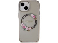 Funda Guess IML Flowers Wreath MagSafe para iPhone 15 / 14 / 13 - negra Funda Guess IML Flowers Wreath MagSafe para iPhone 15 / 14 / 13 - negra