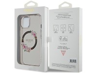 Funda Guess IML Flowers Wreath MagSafe para iPhone 15 / 14 / 13 - negra Funda Guess IML Flowers Wreath MagSafe para iPhone 15 / 14 / 13 - negra