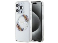 Guess IML Flowers Wreatch MagSafe case for iPhone 15 Pro - transparent Guess IML Flowers Wreatch MagSafe case for iPhone 15 Pro - transparent