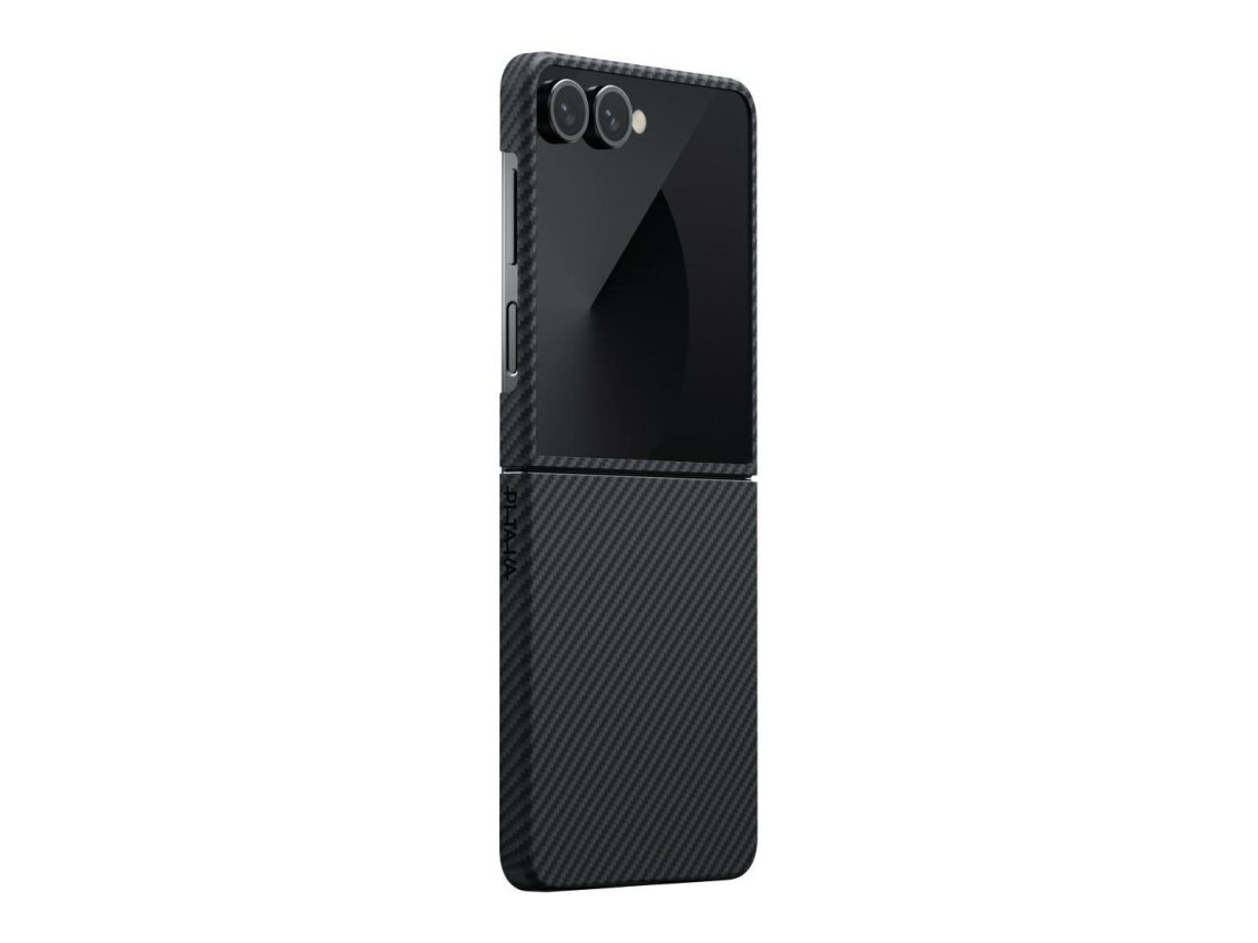 Capa PITAKA Ultra-Fina MagSafe para Samsung Galaxy Z Flip7 preta e cinza