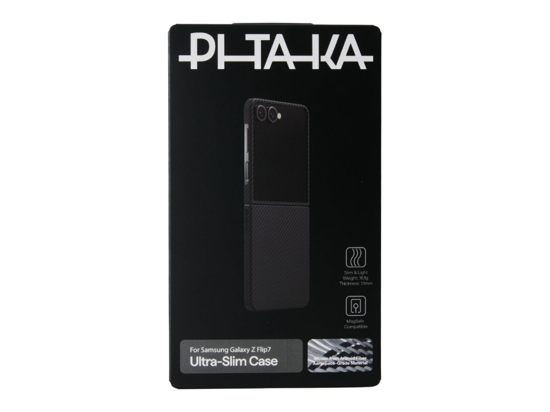 Case PITAKA Ultra-Slim MagSafe for Samsung Galaxy Z Flip7 black grey
