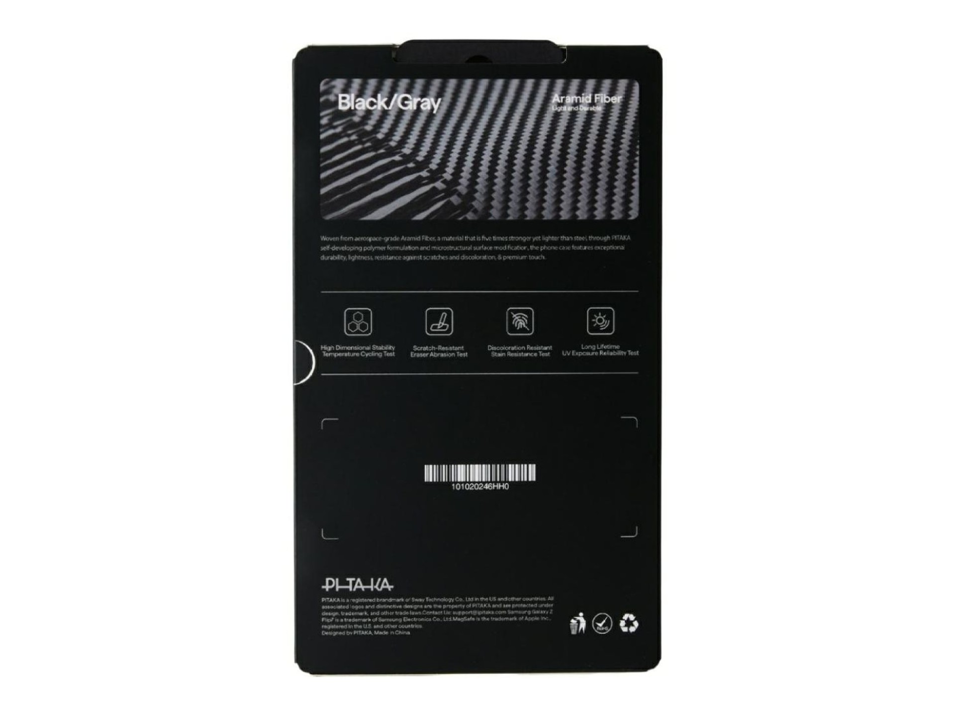 Case PITAKA Ultra-Slim MagSafe for Samsung Galaxy Z Flip7 black grey