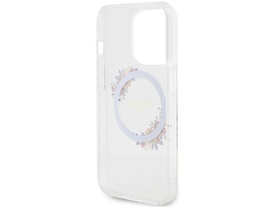 Funda Guess IML Flowers Wreatch MagSafe para iPhone 15 Pro Max - Transparente Funda Guess IML Flowers Wreatch MagSafe para iPhone 15 Pro Max - Transparente