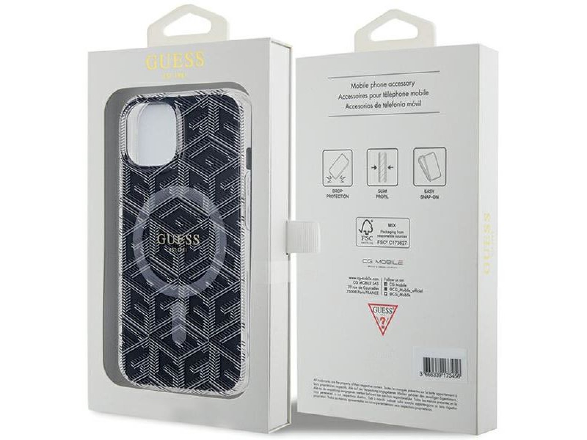 Guess IML GCube MagSafe case for iPhone 15 / 14 / 13 - black