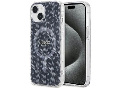 Guess IML GCube MagSafe case for iPhone 15 Plus / 14 Plus - black Guess IML GCube MagSafe case for iPhone 15 Plus / 14 Plus - black