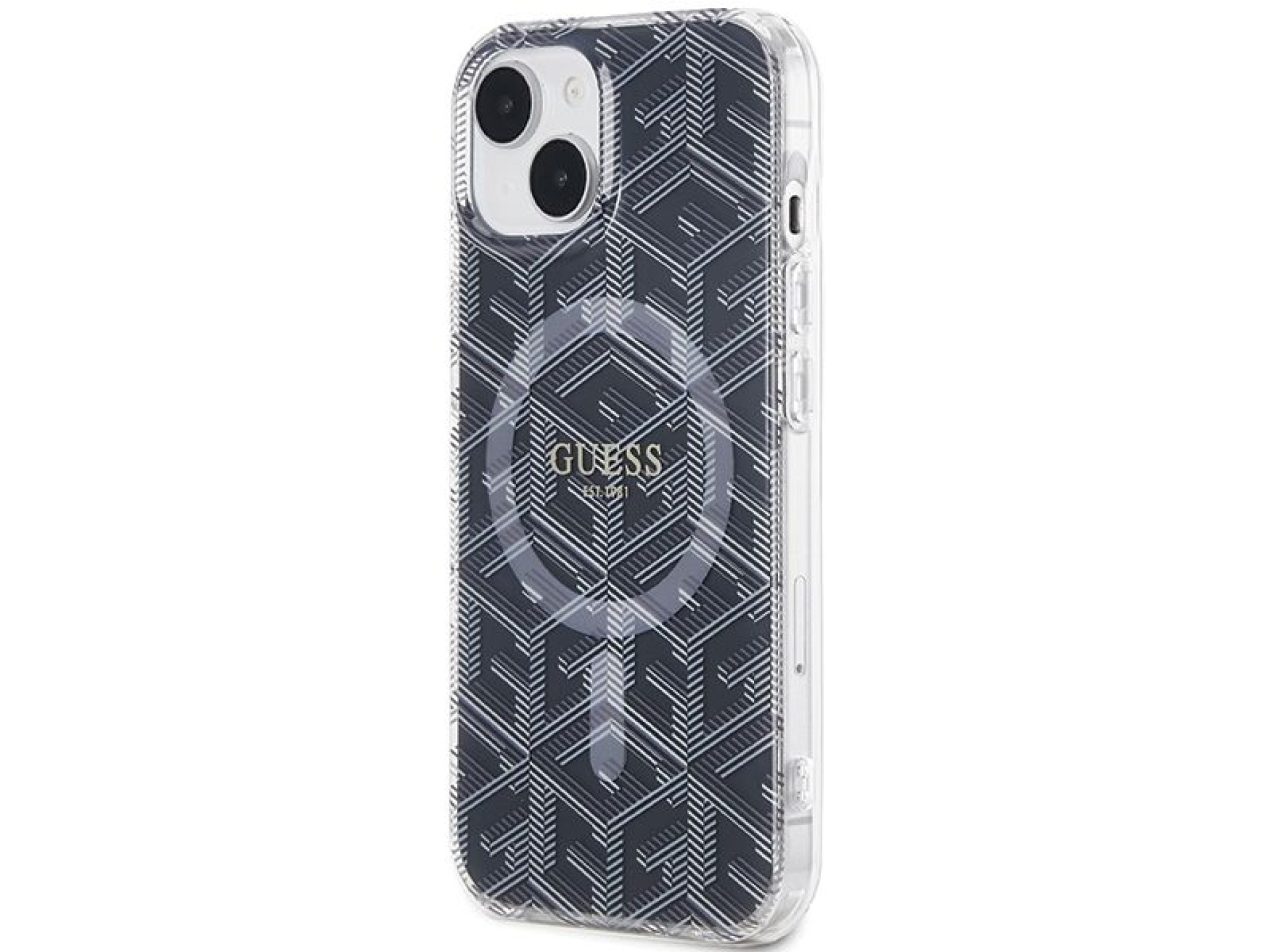 Funda Guess IML GCube MagSafe para iPhone 15 Plus / 14 Plus - negra
