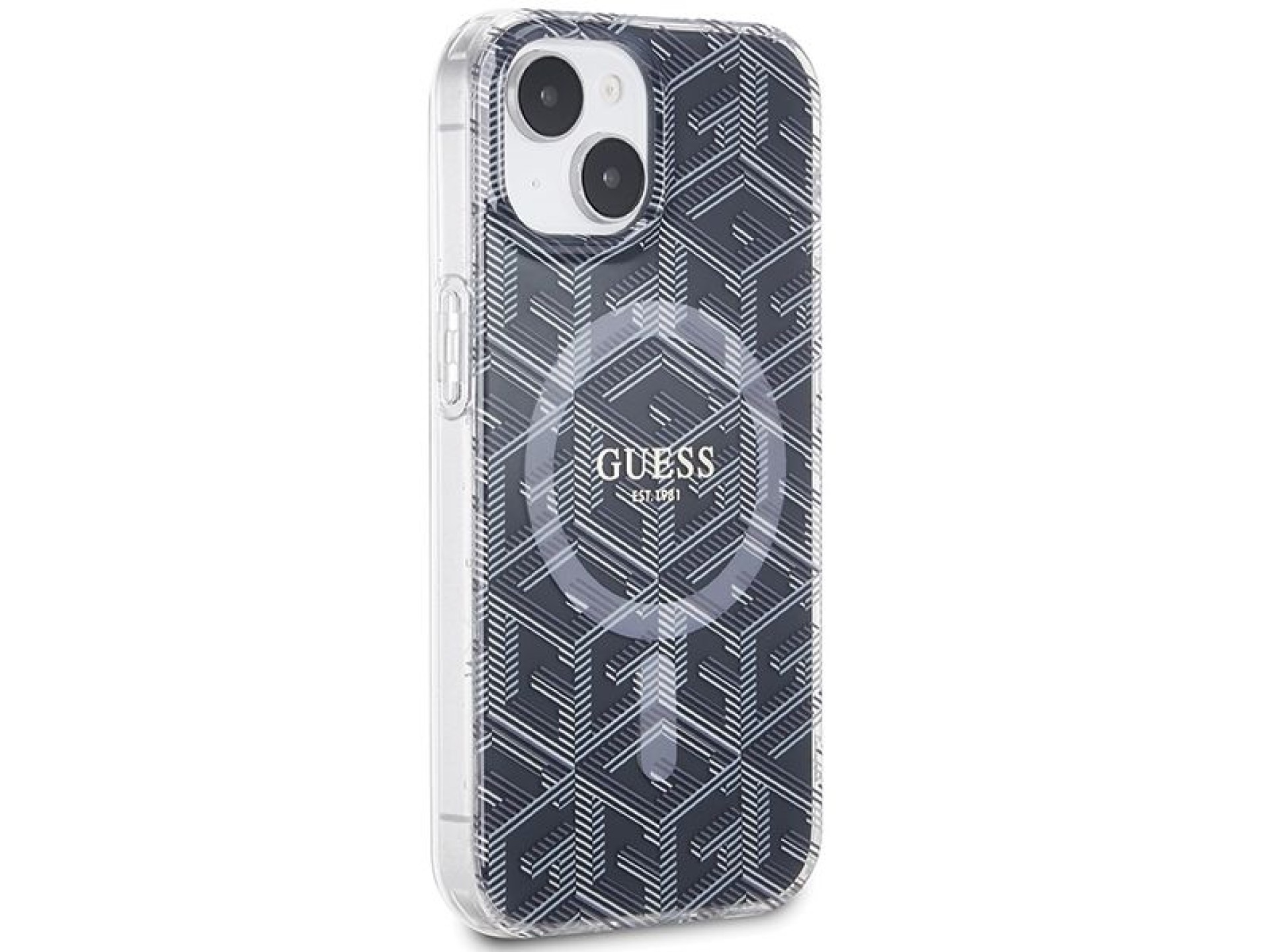 Funda Guess IML GCube MagSafe para iPhone 15 Plus / 14 Plus - negra